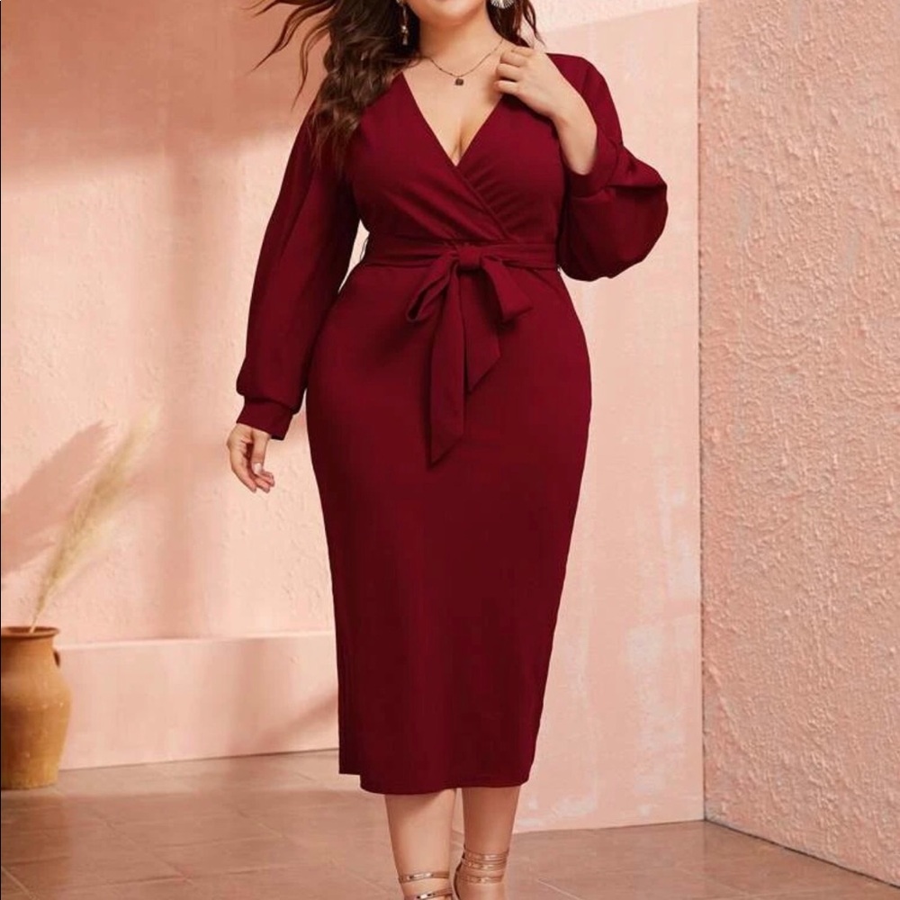 Woman’s Shein Surplice neckline Pencil dress